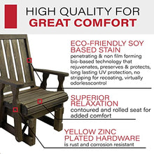 Amish Casual Heavy Duty 600 Lb Mission High Back Treated Glider Chair (Dark Walnut Stain)