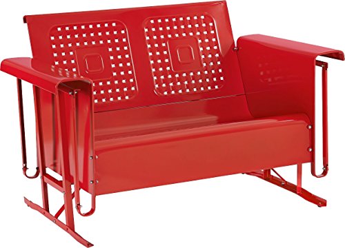 Crosley Furniture Bates Loveseat Glider - Red
