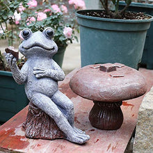 SAeWare 4PCS Garden Ornament Table and 3 Frogs Playing,Micro Landscape Decor Hope Enjoy Peace DIY Crafts