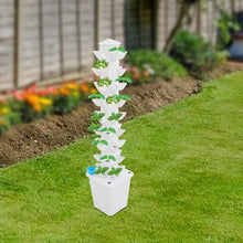 XURUIUS Hydroponic Tower Growing System,9 Tiers,Growing Mechanism,Vertical Design,Convenience,for Indoor Outdoor Plants