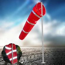 Heavy Duty Wind Sock Waterproof for Direction, Stainless Steel Wind Vane Pole, Wind Direction Flag With Reflective Belt, for Helipad, Oil, Garden(2.6 m pole)