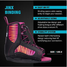 Hyperlite Divine Jr. Kids Wakeboard Package with Jinx Bindings for Girls - Beginner to Intermediate Riders - 119cm, Size 12K-2, Multi-color