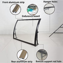 LakeBlue Window Awning Door Canopy with Plastic Steel Bracket, Outdoor Front Door Patio Awning, 80x400cm/32x158in
