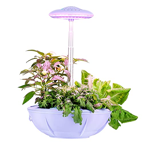 Hydroponics Growing System Indoor Herb Garden Kit with LED Grow Light Smart Garden Planter Easy Panel Control Germination Kit Height Adjustable Ideal for Sprout Indoor Planting Blue (Blue)