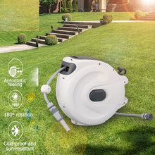 FENOKD Hose Reel-Outdoor Water Hosereel,Wall Mounted Retractable Garden Hose Reel,20+2M/30+2M/40+2M,with Automatic Same-Layer Pipe Drainage.30 Meters
