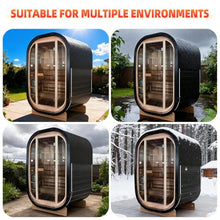 Amocane 2 Person Cedar Outdoor Cube Steam Sauna with 4.5KW Sauna Heater