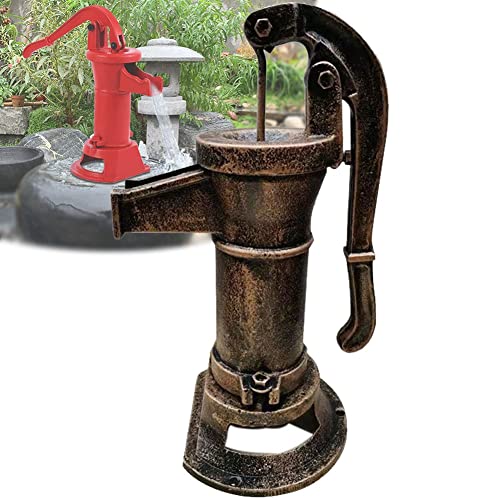 DYK&NX Antique Hand Water Pump, Handle Cast Iron Well Pump, Decorative Pump14.6 x 5.9 x 25.6 inch Pitcher Pump, for Easy Installation Fashion Pitcher Hand Pump for Yard Ponds Garden (Color : Bronze)
