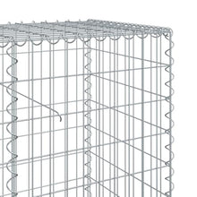 vidaXL Gabion Basket with Cover - Galvanized Iron Wire, Outdoor Cage, Retaining Wall, Privacy Screen, 196.9"x19.7"x39.4"