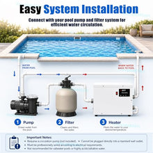 moupeaktain Electric Pool Heater for Above Ground Pool, 220V Water Warmer with Touchscreen Thermostat, 316 Stainless Steel Fast Heating Pool Warmer for Small Pools, Spas and Hot Tubs 11KW