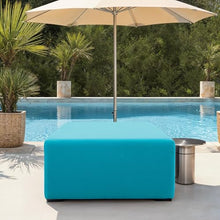 FDP 36" Square Oversized Outdoor Ottoman Featuring Sunbrella Fabric - Weather-Resistant, Fade-Resistant, Fully Assembled Patio Furniture for Backyard or Poolside Seating, 18" H - Canvas Aruba