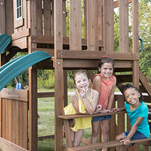 Swing-N-Slide Lookout Mountain Wooden Swing Set with Slides & Climbing Wall Brown