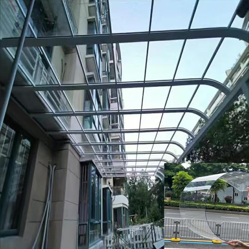 ZRUTIMI Polycarbonate Transparent Polycarbonate Sheet, 1/2/3mm Thick, Highly Transparent and Impact-Resistant, Suitable for sunrooms, terraces and carports(3mm,1.8x20m/6x65.6ft)