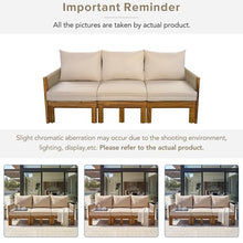 Merax Outdoor Daybed, Acacia Wood 3-Seat Patio Sofa Bed with Waterproof Cushions and Rope Woven Arms, Convertible Sleeper Couch with Pull-Out Function for Poolside, Backyard, Garden