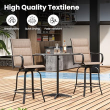Soohow Patio Bar Stools Set of 4, Outdoor Swivel Barstools with Paded Textilene Fabric, All Weather Outdoor Bar Height Chairs, Ergonomic Comfort Tall Swivel Patio Chair for Balcony, Poolside, Lawn