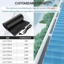 Kurhimy Roof Gutter De-Icing Heated Snow Melting Mats, Electric Snow Melting Heat Mats with with Power Cord for Winter Snow Removal, Anti-Slip Heated Walkway Mats Outdoor for Stairs Decks(13in*12ft)