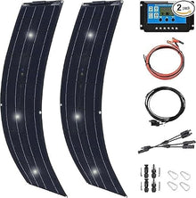 KZZAAO 600 Watt Solar Panel Kit, with Charge Controller(40A) 2Pcs 300 Watt Flexible Monocrystalline Solar Panel Kit Photovoltaic