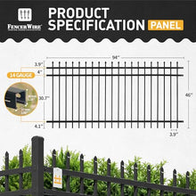 Fencer Wire 100FT Heavy Duty Pinnacle Fence Barrier Kit, Anti-Rust Metal Steel Fence with 4FT Height X 8FT Width Panels, with Decorative Gate, Posts, Connectors, Outdoor Fencing for Yard