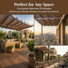 Wave Shade Sail ,Retractable , Slide Wire Wave Shade Sail, Sun Shade Sail UV Resistant Sun Protection Wave Canopy Cover ,for Pergola, Porch, Terrace, Available Colors(W3.2*L6m/W10.50*L19.68ft)