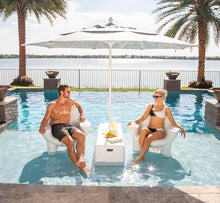 REZVANI FURNITURE STUDIO Tenjam Mibster Chair Pool Lounge Set of Two White Granite