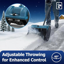 Cordless Chargeable Snow Blower 12.5“ Cleaning Width，Adjustable Front Handle, Power Snow Shovel Lightweight for Driveway Deck Twobatteries