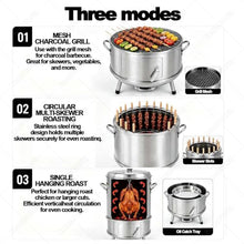 Outdoor Vertical Barrel-Style Charcoal Grill with Thermometer