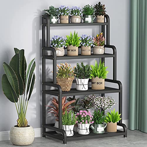ZOCWJK Indoor Plant Stand 4Tier Metal Plant Stand, Heavy Duty Ladder Flower Pot Holder Indoor Outdoor Multiple Planter Display Rack Plant Storage Shelf for Garden Balcony Corne,A-100x40x102cm