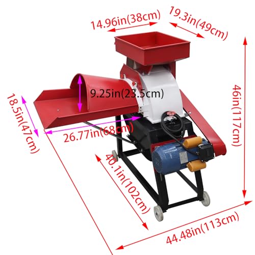 INTSUPERMAI Grass Chopper Pulverizer 220V Red