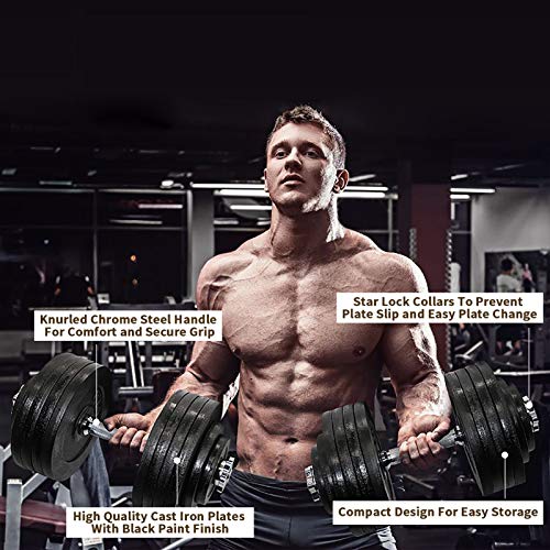 Unipack Adjustable Dumbbells Kits 200lbs Black