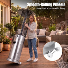 Tangkula Propane Patio Heater with Wheels, Easy Ignition, 34,000 BTU