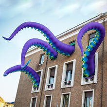 Giant Purple Inflatable Octopus Tentacle,Blow Up Outdoor Halloween Yard Decoration Inflatable Octopus Arm with Built-in Air Blower & Building Window Roof Advertising Decor (Purple-Model3, 10ftH)