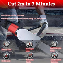 Electric Chain Saw Wall Cutter,Handheld Brushless Chainsaw,Diamond Chain Wall Cutte,Wet Electric Wall Groove Cutting Machine,For Red Brick,Stone,Granite 480mm