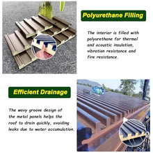 Customizable Metal Roofing Panels with Polycarbonate Fill - Windproof Insulated Roof Sheets for Gazebo, Terrace, Balcony Canopy (L-1.4m/4.6ft)(L- 1.15m/3.8ft)