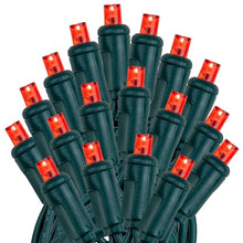 Novelty Lights 24-Pack, 25 Feet 50 LED Red Christmas Mini Light String on Green Wire, 5mm Wide Angle Bulbs, Connectable, Indoor/Outdoor Decor, UL Listed