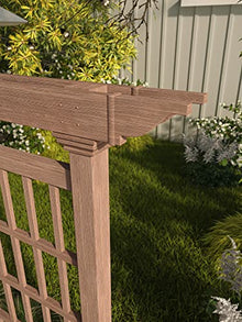 Vita Colonial Vinyl Privacy Screen, 80 inch W x 90 inch H, Trellis, Garden Décor Lattice, PVC, Brown, Embossed Woodgrain, VA84051