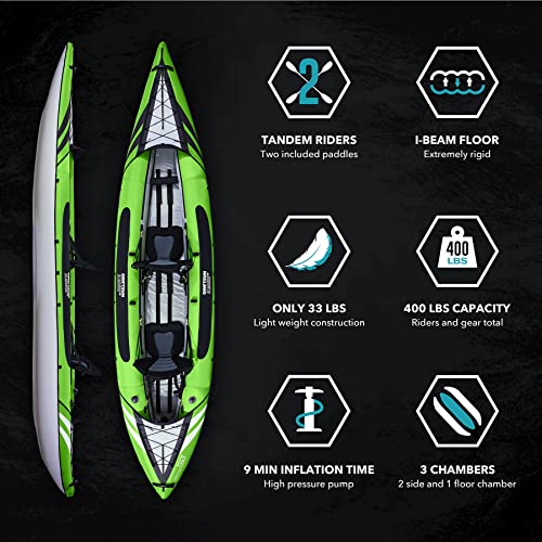 Driftsun Almanor 130 Inflatable Kayak Green 2 Person