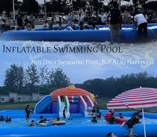 INTSUPERMAI 19.7ft Blue Inflatable Above Ground Pool with Blower