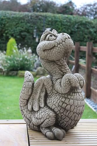 OLOMA Large cement dragon statue Garden dragon sculpture Dragon figurine Stone dragons decor Dragon sculpture outdoor Stone design Outdoor decor Decorative dragon outdoor Dragon figure for garden