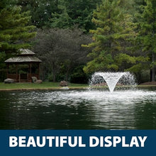 Airmax PondSeries Floating Fountain for Pond & Lake, Water Cooled Motor with 3 Spray Pattern Nozzles for Surface Aeration, 1/2 HP, 115 Volt, 200' Power Cord