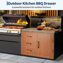 OUTLANE Outdoor Kitchen Door Drawer Combo 38.2" W x 20.5" H x 22.6" D - Stainless Steel Cabinets for BBQ Island, Patio Grill & Outdoor Cooking Space, Flush Mount