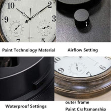 PPXCZZ 18 Inch Waterproof Outdoor Wall Clock with Thermometer and Hygrometer, Retro Metal Garden Clock for Indoor/Outdoor Use