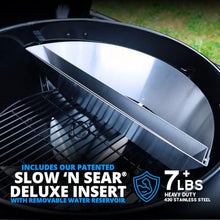 SnS Grills 22-Inch Charcoal Grill and Smoker — MasterKettle with Patented Slow ‘N Sear Deluxe Insert, 304 Stainless EasySpin Grate, Integrated Side Table, 10-Year Warranty.