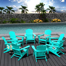 WestinTrends Dylan Adirondack Chairs Set of 8 All Weather Poly Lumber Outdoor Patio Turquoise