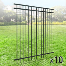 Fencer Wire Heavy Duty Flat Top Fence Barrier Panel Black, 6FT x 6FT, Pack of 10
