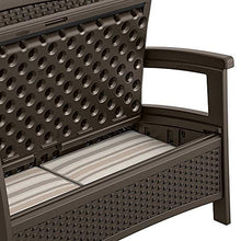 Suncast Resin Wicker Loveseat w/Storage & Resin Wicker Coffee Table w/Storage