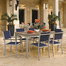 Oxford Garden Travira 7-Piece Dining Set 63in Table & Sling Chairs Ink Pen