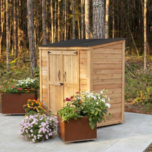 Outdoor Living Today 3 ft. D x 6 ft. W Cedar Wood Garden Chalet Shed with Double Doors and Metal Roof (18 sq. ft.) (Metal Roof)