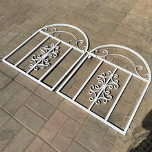 OREKPOT Metal Arch Trellis, Garden Arch with Door, Climbing Plants Rose Vine, Pergola Arbor for Lawn Patio Wedding Bridal Party Decoration，180cm/70.9in