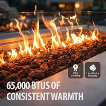 AMS 66" Rectangular Propane Gas Fire Pit Table for Outdoor Patio, Dark Gray