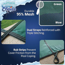 Safety Cover 14 ft x 28 ft Center Step Rectangle Inground Pool Size – Blue