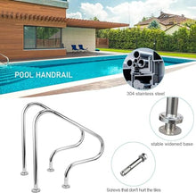 Pool Handrails - Complete Kit,Stainless Steel Pools Grab Rail Safety Handle,Stair Railing for Indoor Outdoor Inground Swimming Pools Spa Garden Backyard